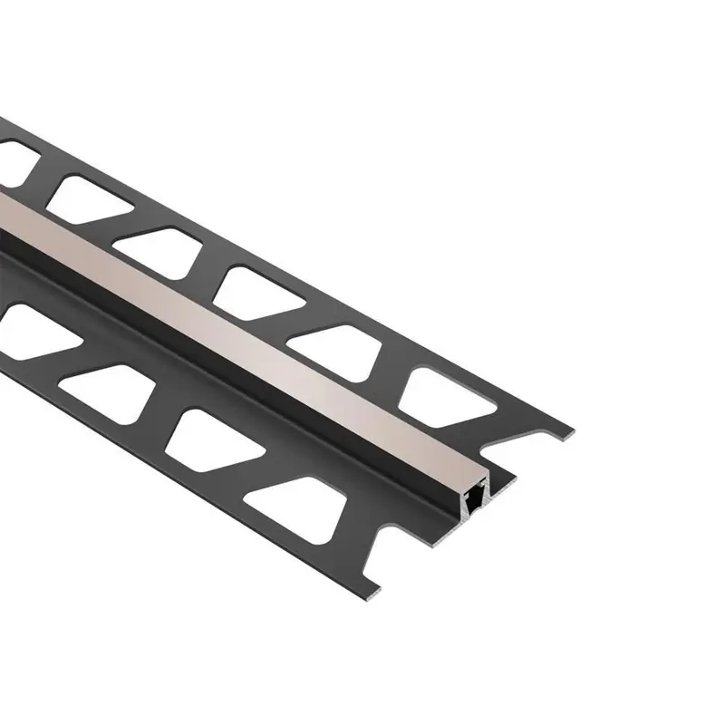 Schluter DILEX-BWB Surface Joint Profile with 3/8" Wide Movement Zone PVC Plastic Stone Grey 1/2" (12.5 mm) x 8' 2-1/2"