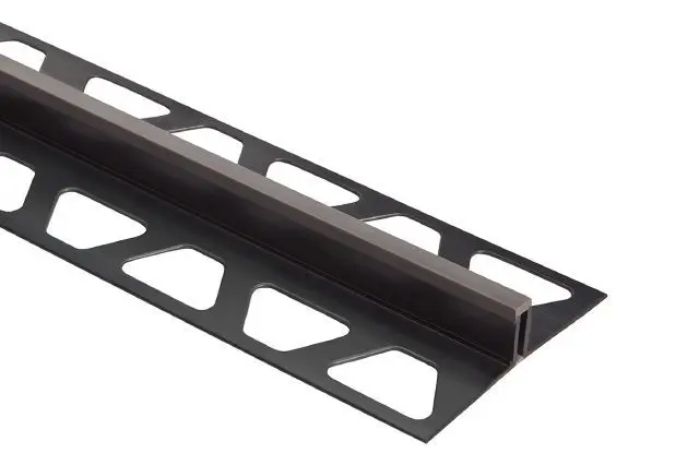 Schluter DILEX-BWB Surface Joint Profile with 3/8" Wide Movement Zone PVC Plastic Dark Anthracite 1/4" (6 mm) x 8' 2-1/2"