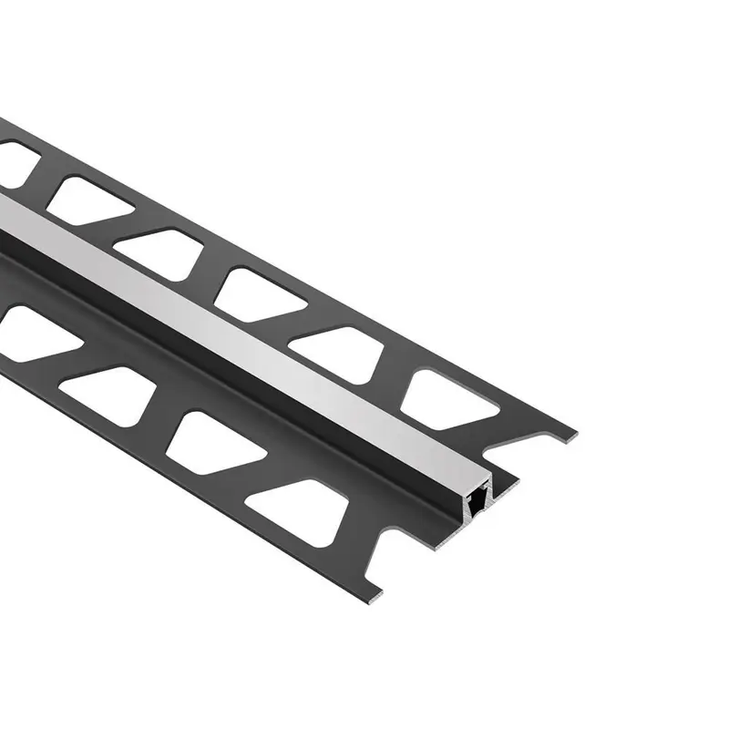 Schluter DILEX-BWB Surface Joint Profile with 3/8" Wide Movement Zone PVC Plastic Classic Grey 1/4" (6 mm) x 8' 2-1/2"