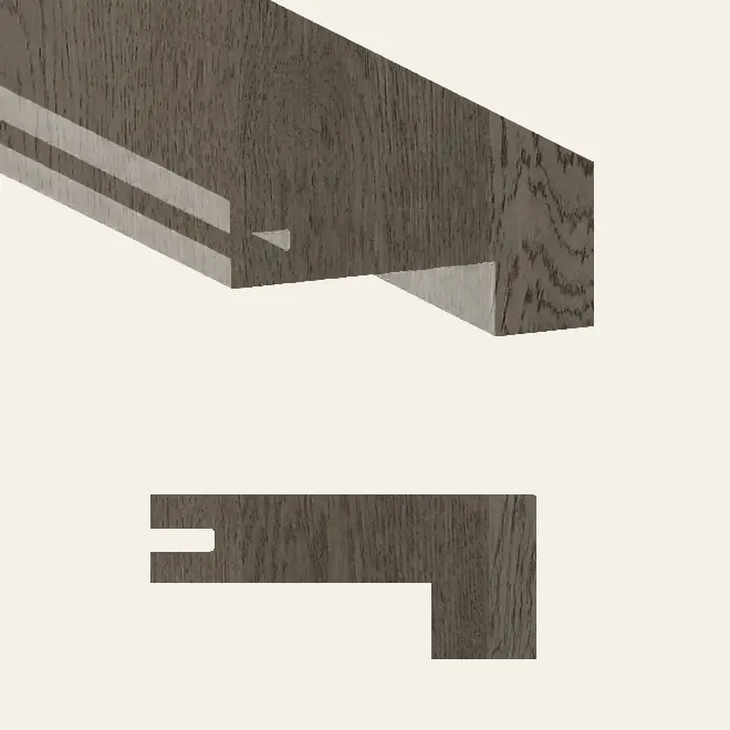 Biyork Hardwood Nouveau 6 Clic Nimbus Cloud Stair Nose 48"