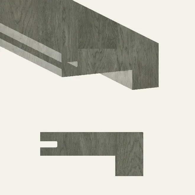 Biyork Hardwood Nouveau 6 Euro Grey Stair Nose 48"