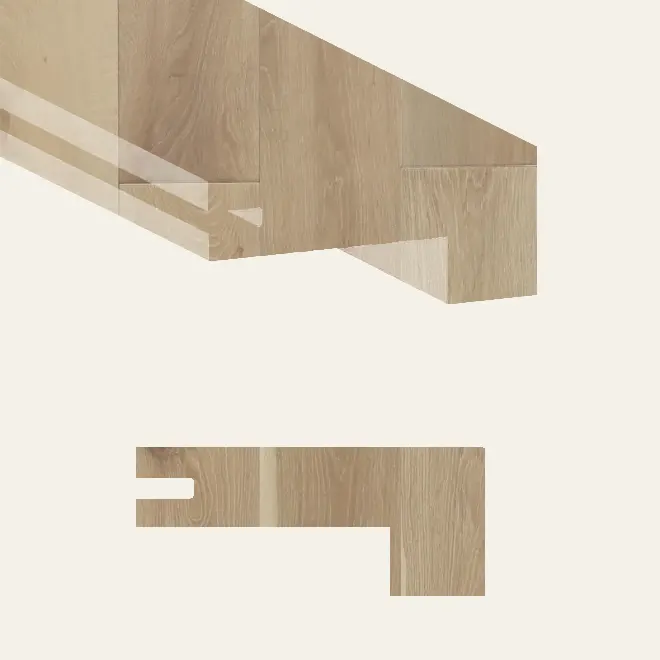 Biyork Hardwood Nouveau 7 BESPOKE Northern Veranda Stair Nose 48"