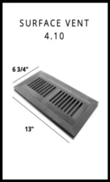 Biyork Hardwood Nouveau 6 Birmingham Floor Vent 4" x 10"