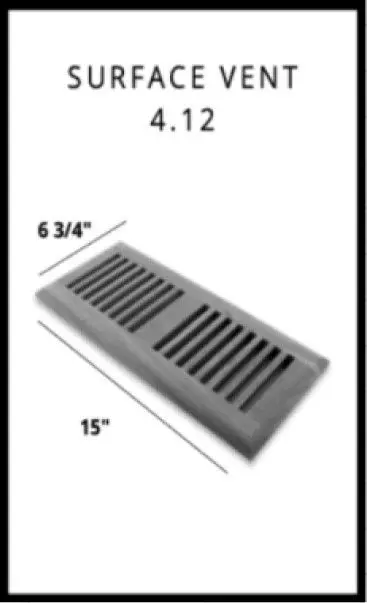 Biyork Hardwood Nouveau 6 Breath of Winter Floor Vent 4" x 12"
