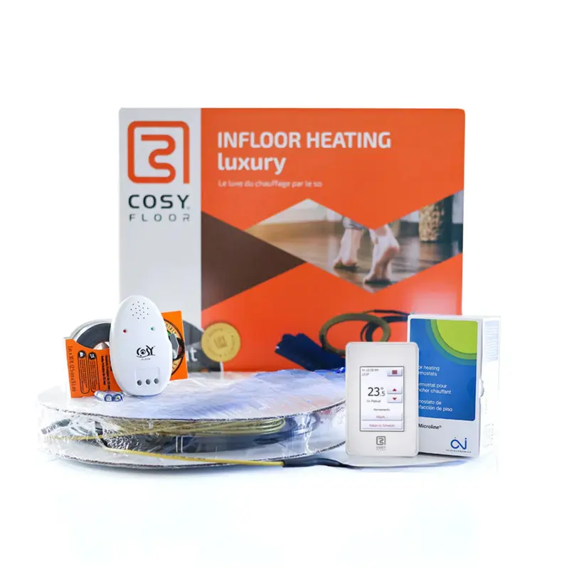 CosyFloor Floor Heating Kit Cable Infloor with Touchscreen Wifi Thermostat 110V (100 sqft)