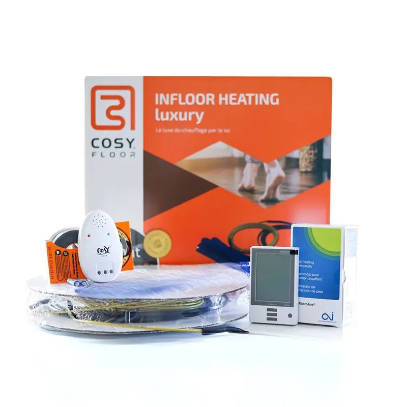 CosyFloor Floor Heating Kit Cable Infloor with Programmable Thermostat 220V (100 sqft)