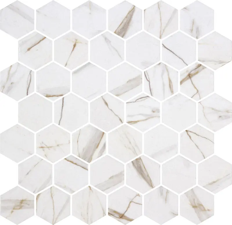 Centura Mosaic Hex XL Ecostone Calacatta Gold Matte 12" x 12"
