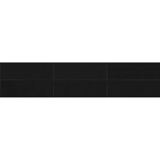 Mono Serra Wall Tiles Structures Anthracite Glossy 4" x 12"