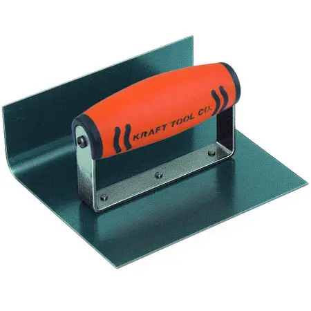 Kraft Tool - Step Tool Trowel 1" Radius Inside Blue Crucible Steel Cove with ProForm Handle 6" x 4" x 3"