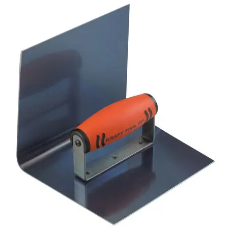 Kraft Tool - Step Tool Trowel 1" Radius Inside Blue Crucible Steel Cove with ProForm Handle 6" x 6" x 6"