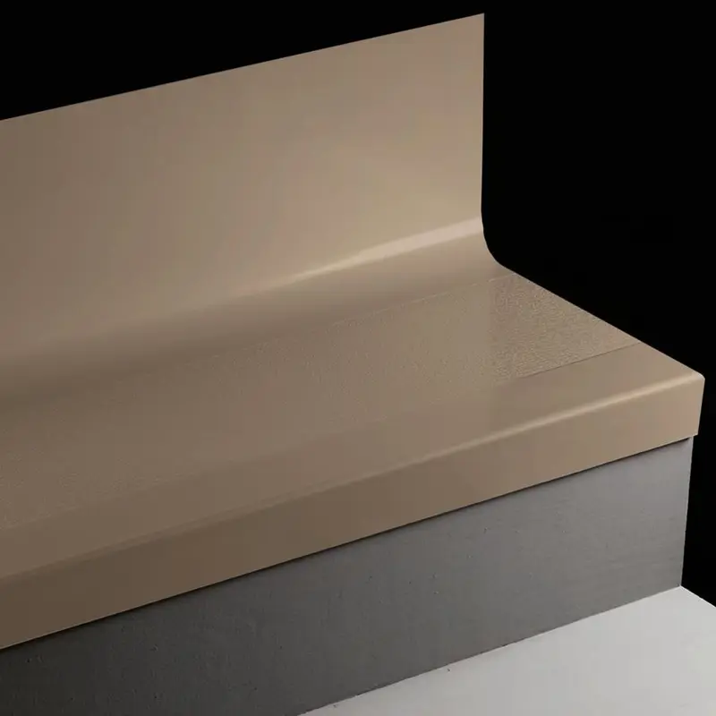 Angle Fit Rubber Stair Tread with Integrated Riser - CFLNTR 45 SQ Fast Lane #45 Sandalwood No Insert 54"
