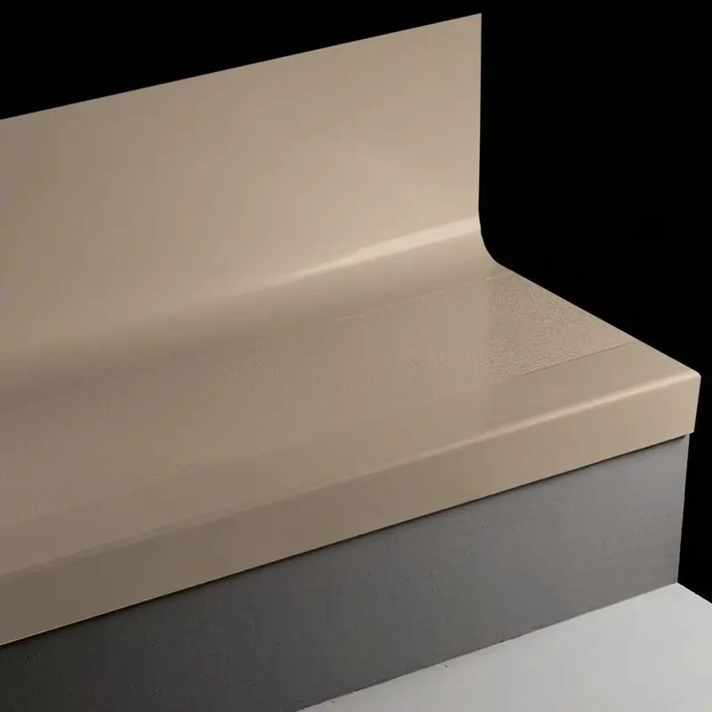 Angle Fit Rubber Stair Tread with Integrated Riser - CFLNTR 49 SQ Fast Lane #49 Beige No Insert 42"