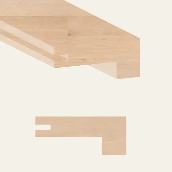 Fuzion Hardwood Prairie Storm April Snow Square Stair Nose 84"
