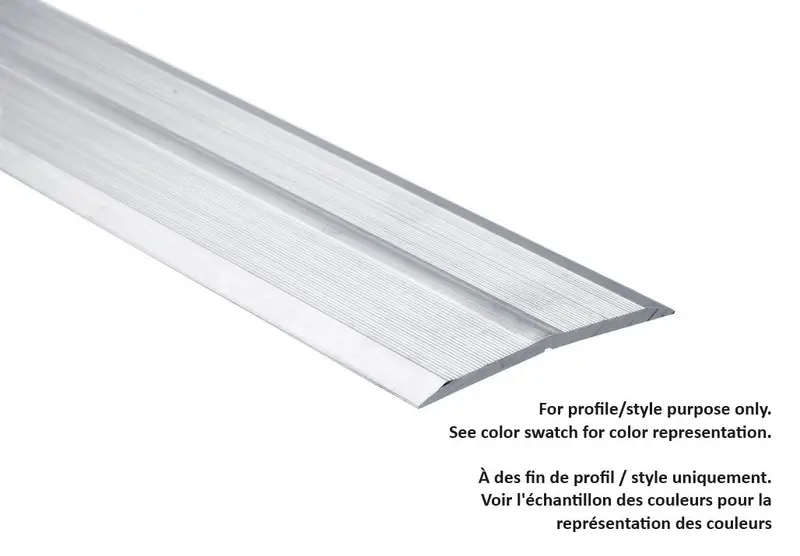 M-D PRO - Ribbed Threshold Low Profile Aluminum #MIL Mill Finish 3/16" (5 mm) x 2-1/2" x 144"
