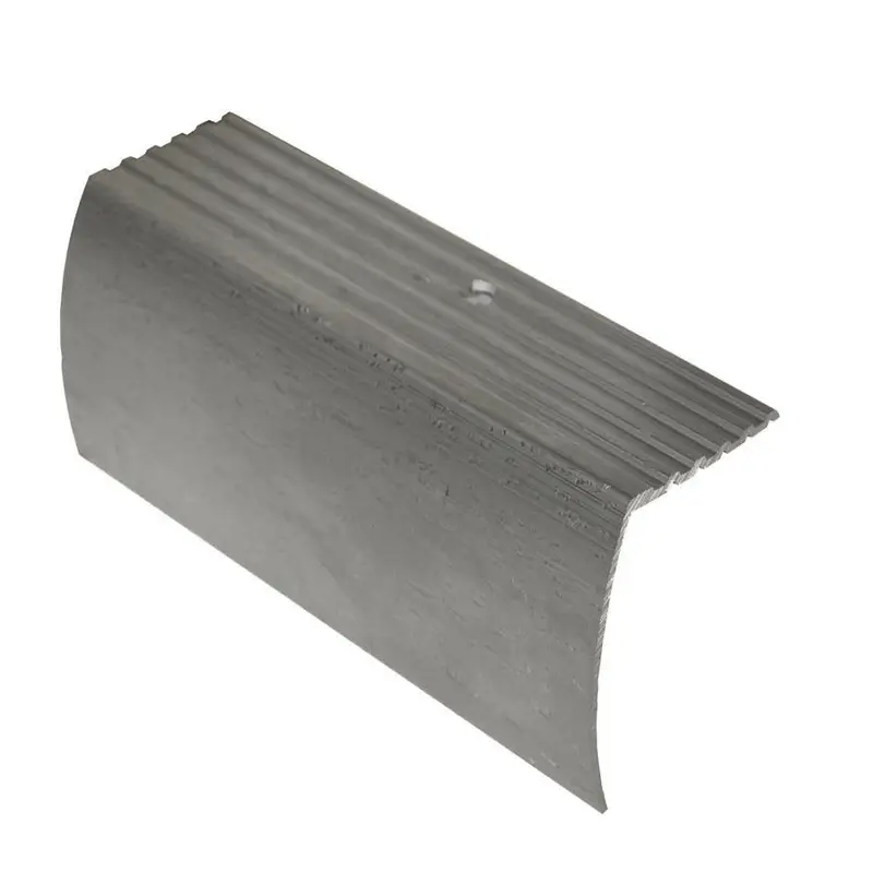 M-D PRO - Aluminum Drop Stair Nosing, #HTI Hammered Titanium 1 3/8" x 12'