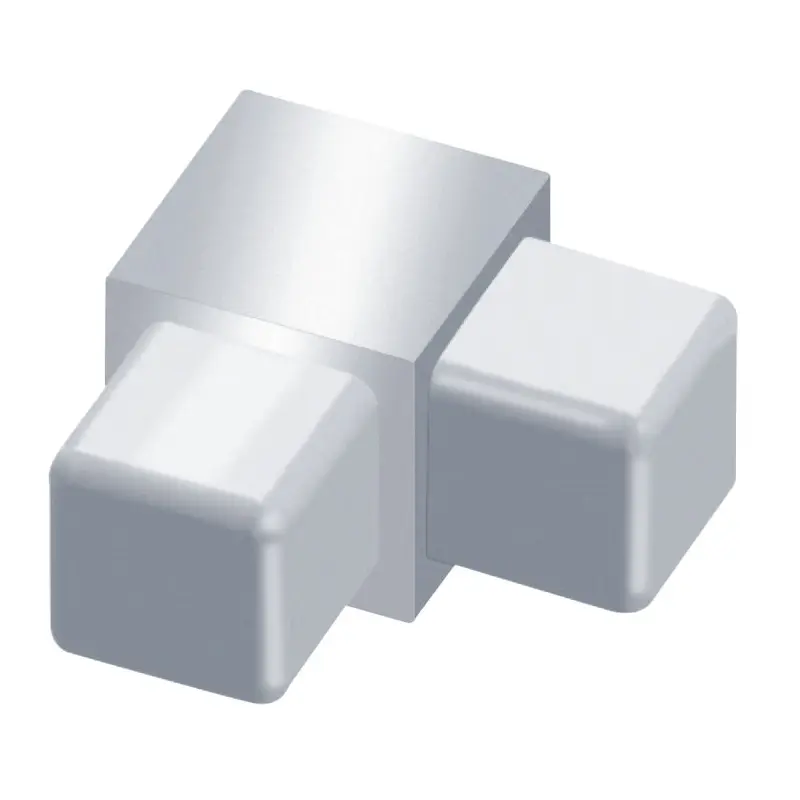 Prova - Dual-Purpose Aluminum Square Corner, Satin Clear Anodized - 3/8"