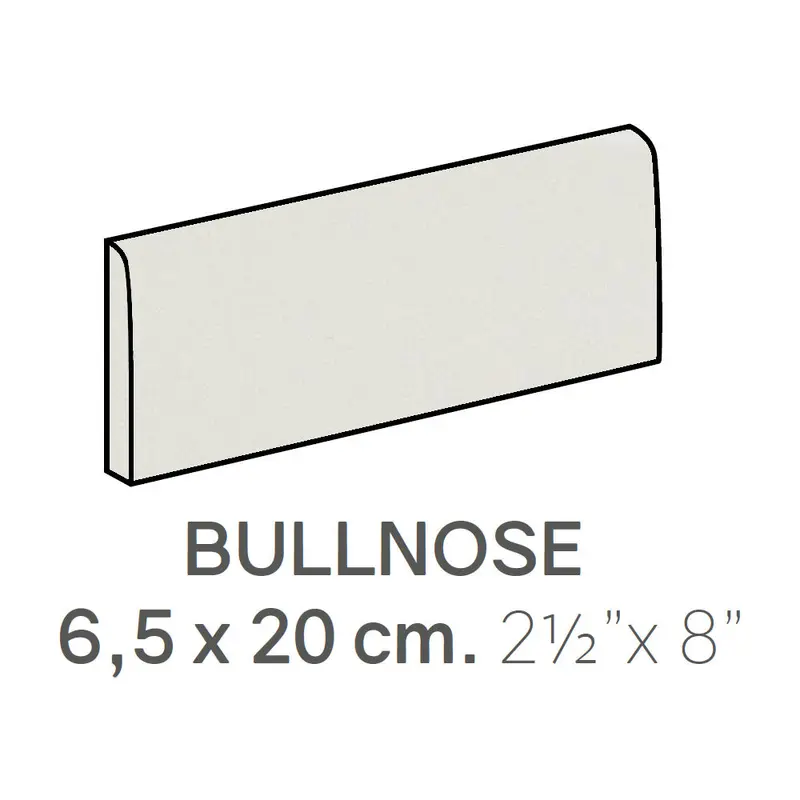 Centura Ceramic Wall Molding Bullnose Country Blanco Matte 2-1/2" x 8"