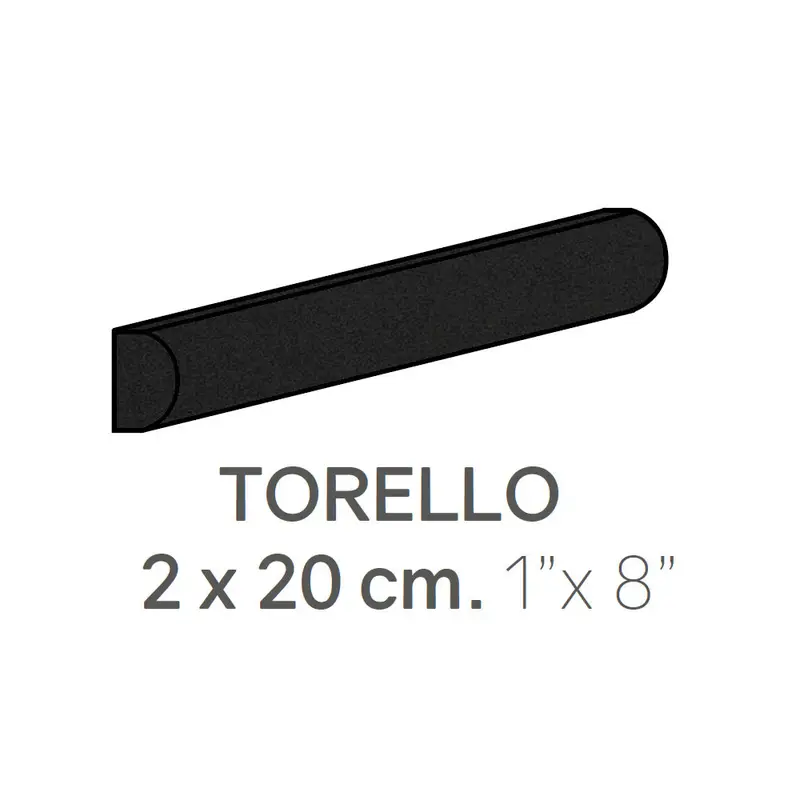 Centura Ceramic Wall Molding Torello Country Anthracite Polished 1" x 8"