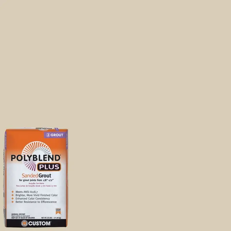Custom Building Products - Sanded Grout PolyBlend Plus #10 Antique White 25 lb