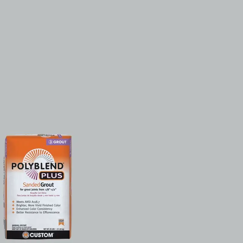 Custom Building Products - Sanded Grout PolyBlend Plus #115 Platinum 25 lb