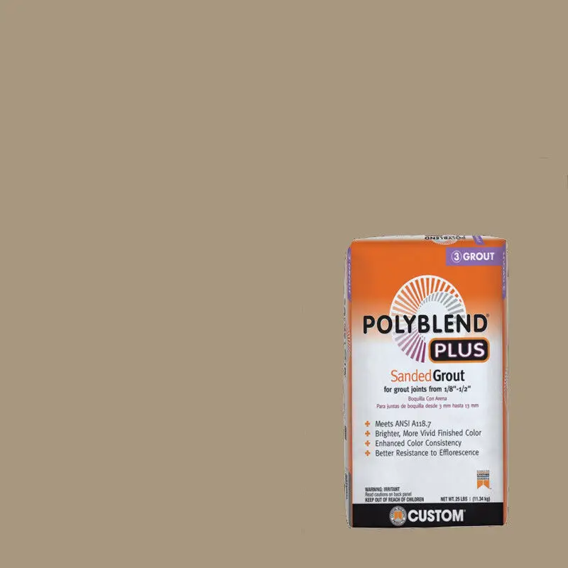 Custom Building Products - Sanded Grout Polyblend Plus #145 Light Smoke 25 lb