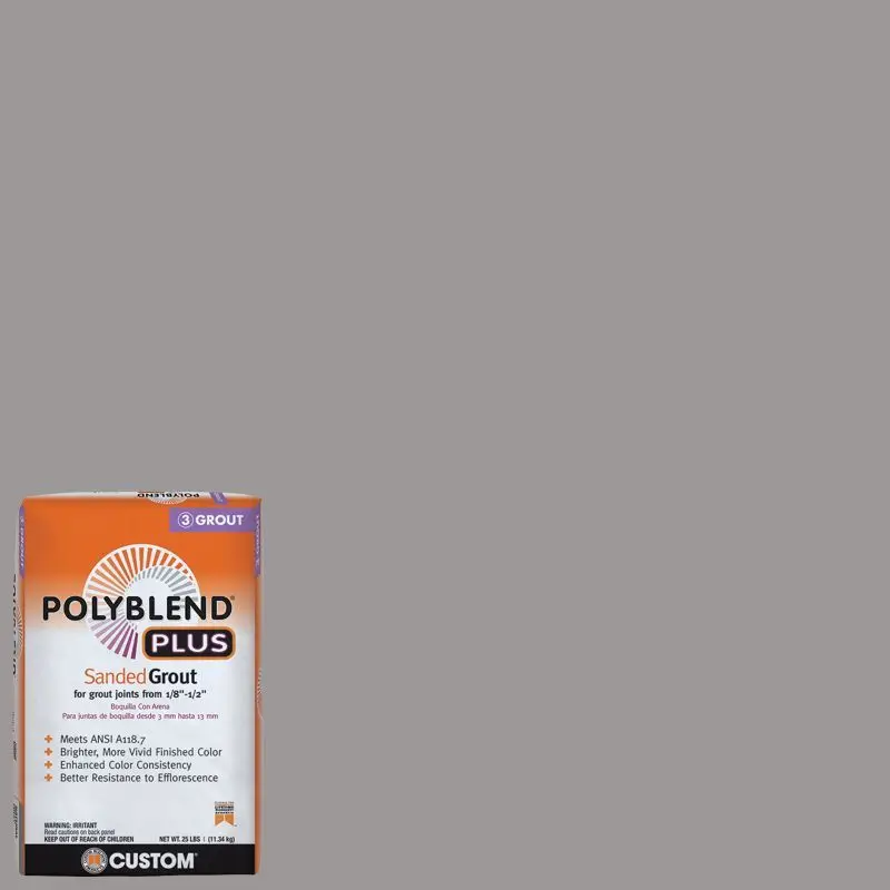 Custom Building Products - Sanded Grout PolyBlend Plus #165 Delorean Gray 25 lb