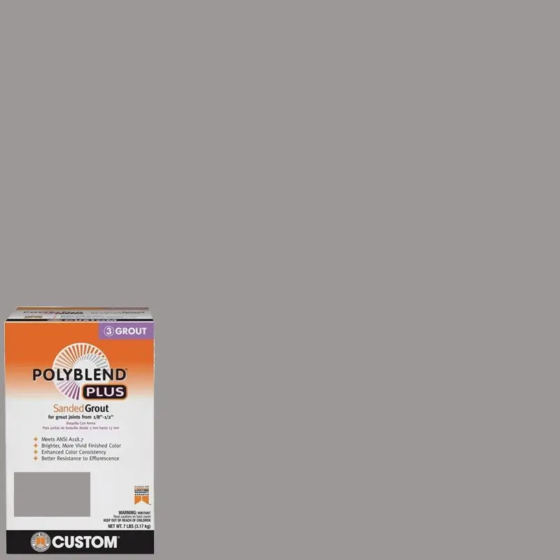 Custom Building Products - Sanded Grout PolyBlend Plus #165 Delorean Gray 7 lb