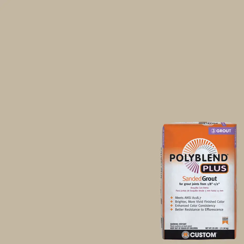 Custom Building Products - Sanded Grout PolyBlend Plus #172 Urban Putty 11.34 kg