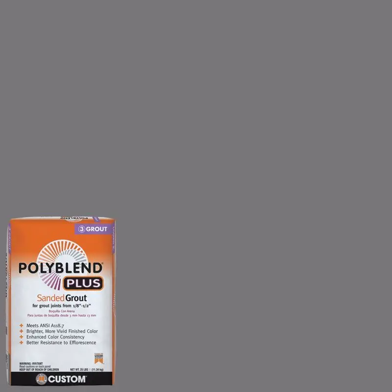Custom Building Products - Sanded Grout PolyBlend Plus #19 Pewter 25 lb