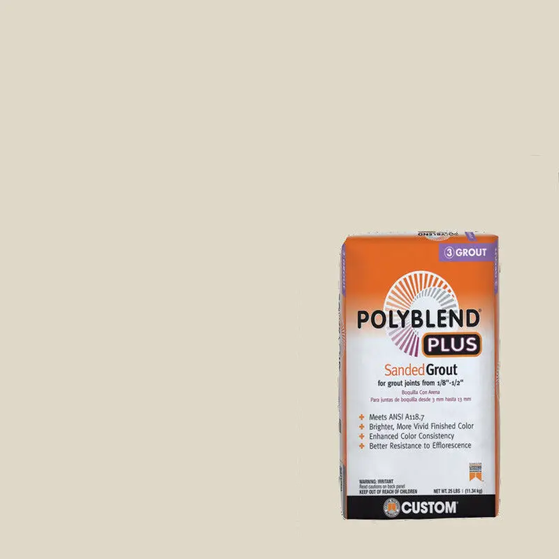 Custom Building Products - Sanded Grout Polyblend Plus #333 Alabaster 25 lb