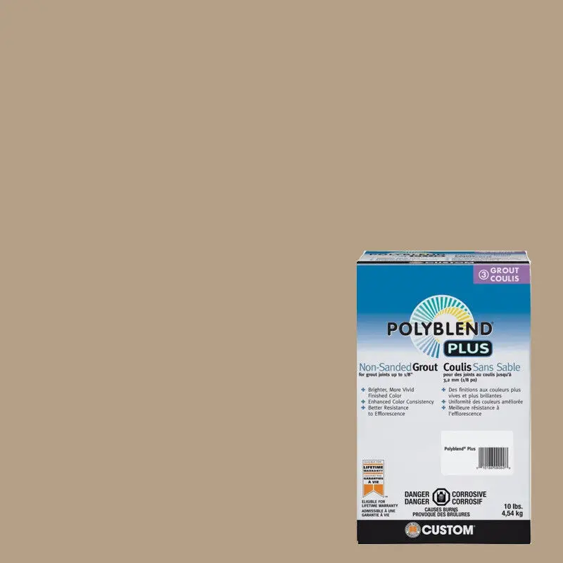 Custom Building Products - Unsanded Grout Polyblend Plus #380 Haystack 10 lb