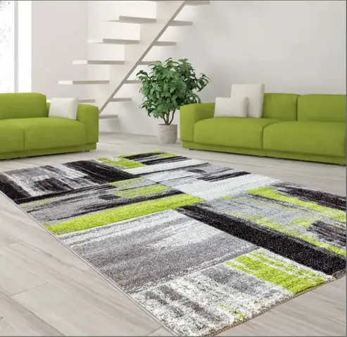 Copper Abstract Area Rug Grey Green – 3'9" x 5'5"
