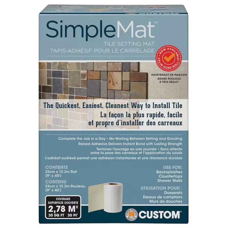 Custom Building Products - Tile Setting Adhesive Mat SimpleMat 9" x 40' (30 sqft)