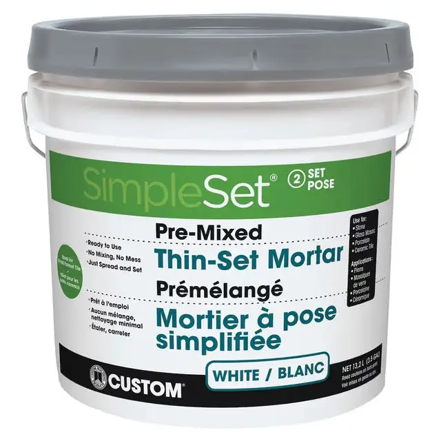 Custom Building Products - Pre-Mixed Thin-Set Mortar SimpleSet White 3.5 gal