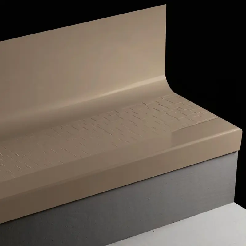 Angle Fit Rubber Stair Tread with Integrated Riser - CUBTR 45 SQ Cubis #45 Sandalwood No Insert 48"