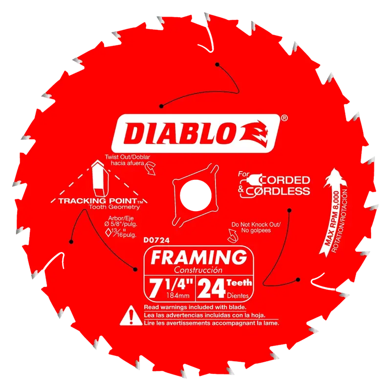 Diablo - Framing Saw Blade 24 Tooth 7-1/4"