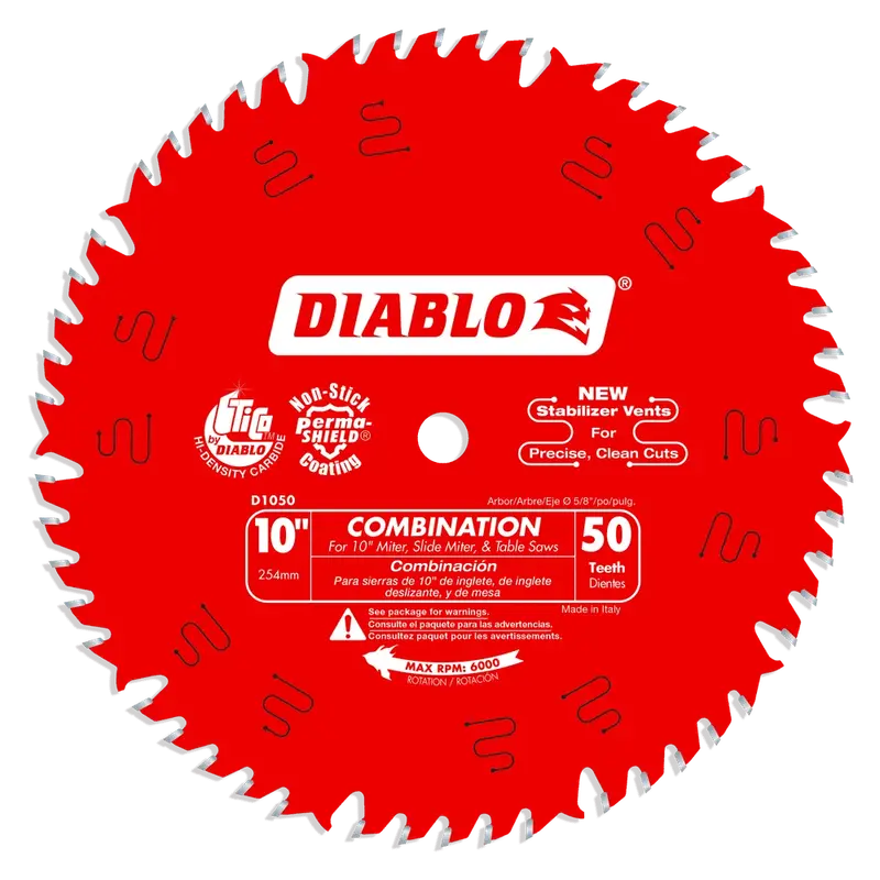 Diablo - Combination Saw Blade 50 Tooth for Miter, Slide Miter and Table Saws 10"