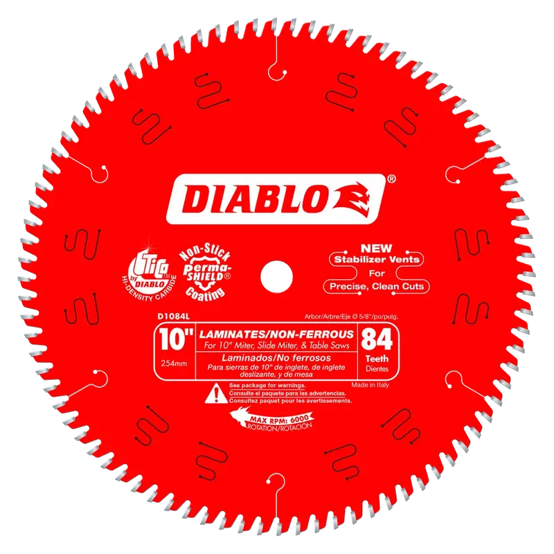 Diablo - General Saw Blade 84 Tooth for Laminate Flooring and Non-Ferrous Metals 10"