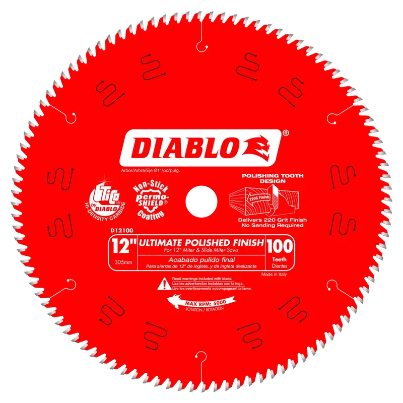 Diablo - Wood Saw Blade Ultimate Polished Finish 100 Tooth 12"