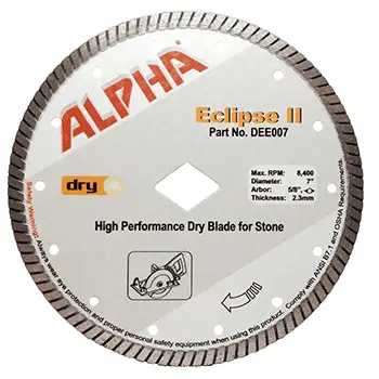 Alpha High Performance Dry Blade Eclipse II for Stone 7"