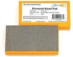 Alpha Diamond Hand Polishing Pad with Electroplated Bond Orange 300 Grit
