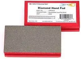 Alpha Diamond Hand Polishing Pad with Electroplated Bond Red 500 Grit