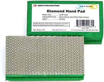Alpha Diamond Hand Polishing Pad with Resin Bond Dark Green 1000 Grit
