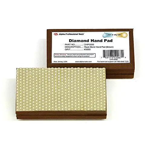 Alpha Diamond Hand Polishing Pad with Resin Bond Brown 3000 Grit