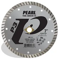 Pearl Abrasive - P3 Gen. Purpose Flat Core Turbo Blade, 12mm Rim 5" x 0.080" x 7/8", 5/8"