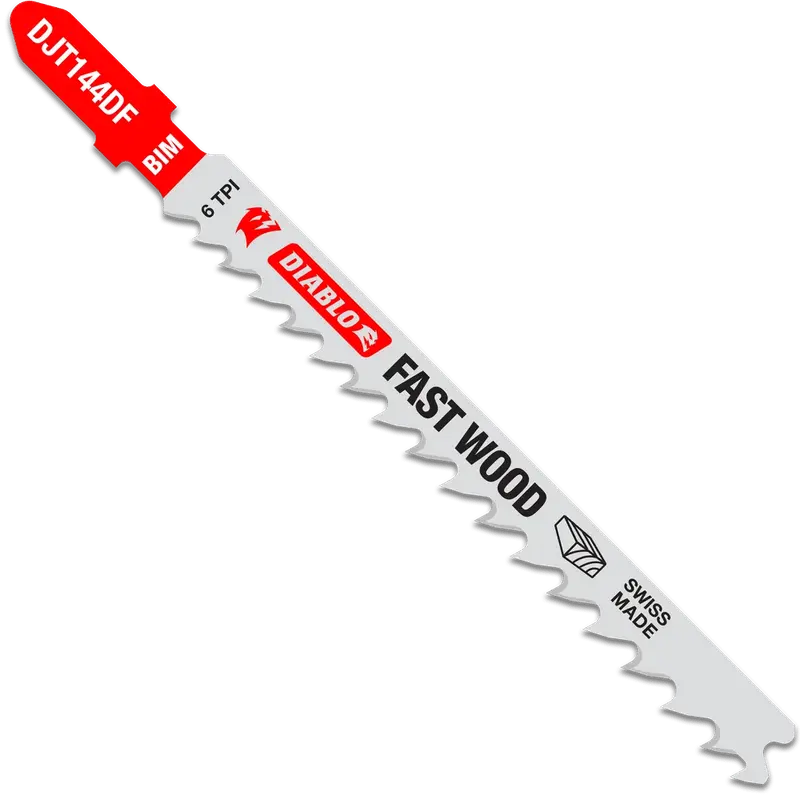 Diablo - Bi-Metal T-Shank Jigsaw Blades 10 TPI for Reverse Cuts in Wood 4" (Pack of 5)