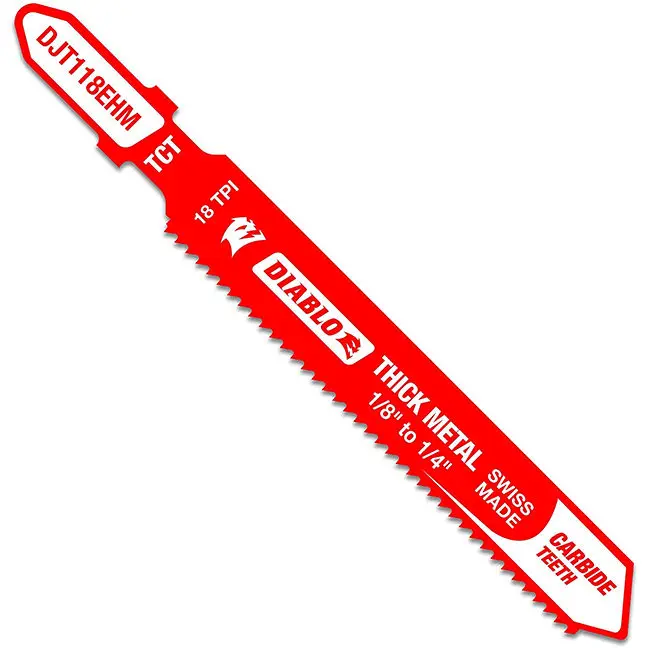 Diablo - T-Shank Jigsaw Blade 18 TPI Carbide for 1/8" to 1/4" Thick Metal 3-1/4"