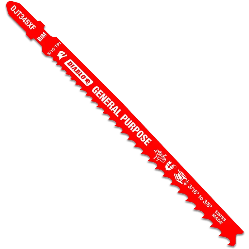 Diablo - Bi-Metal T-Shank Jigsaw Blades 5/10 TPI for General Purpose Cuts 5-1/4" (Pack of 5)
