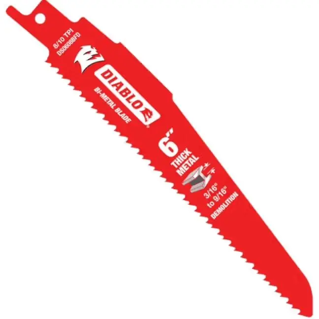 Diablo - Reciprocating Saw Blade 8/10 TPI Bi-Metal 6" for Demolition (Pack of 5)