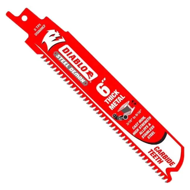Diablo - Reciprocating Saw Blade Steel Demon 8 TPI Carbide-Tipped 6" for Thick Metal